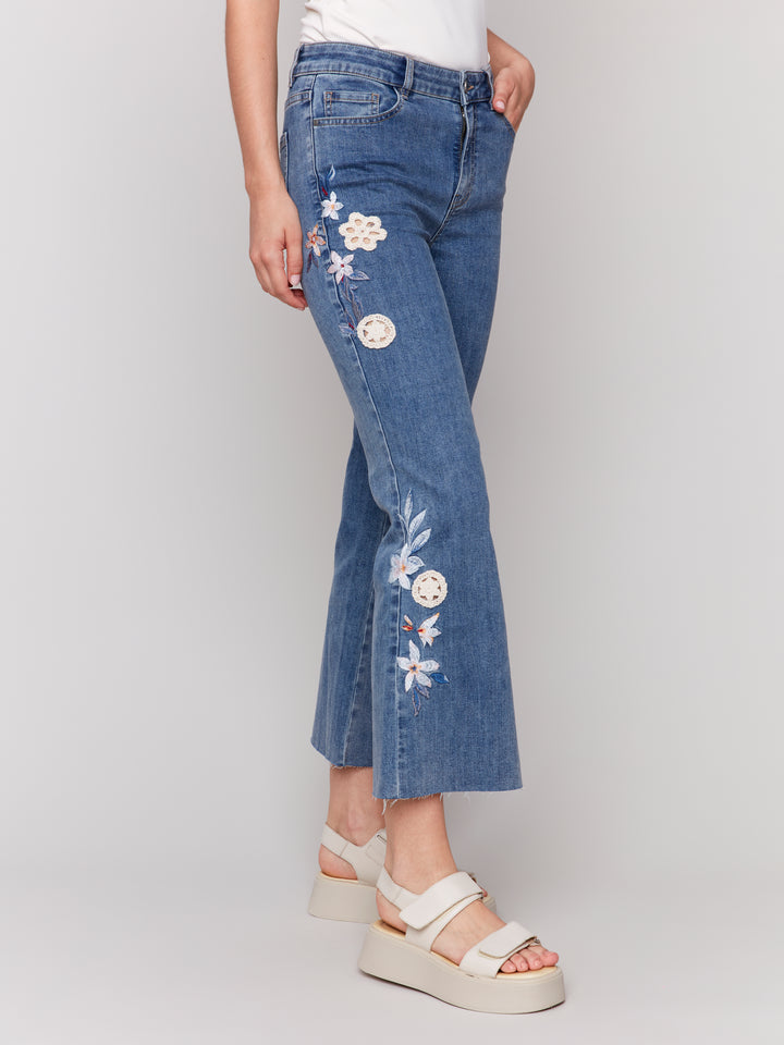 Funky Embroidered Crochet Jean