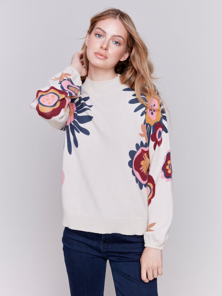 Funky Floral Printed Sweater