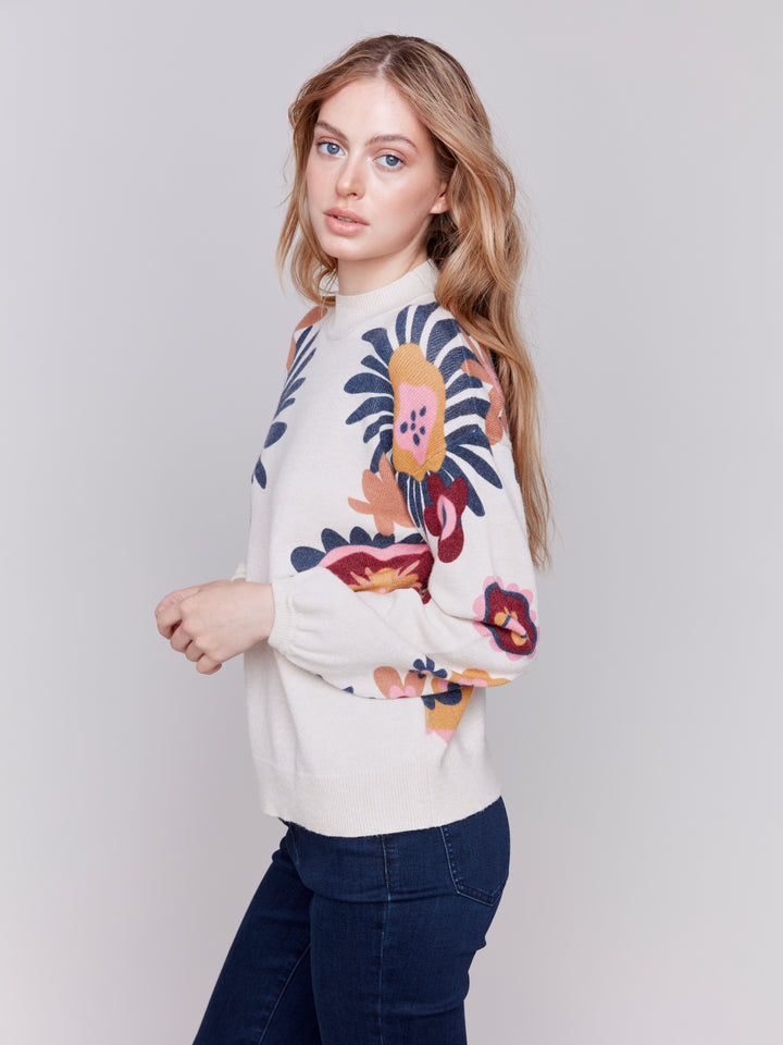 Funky Floral Printed Sweater