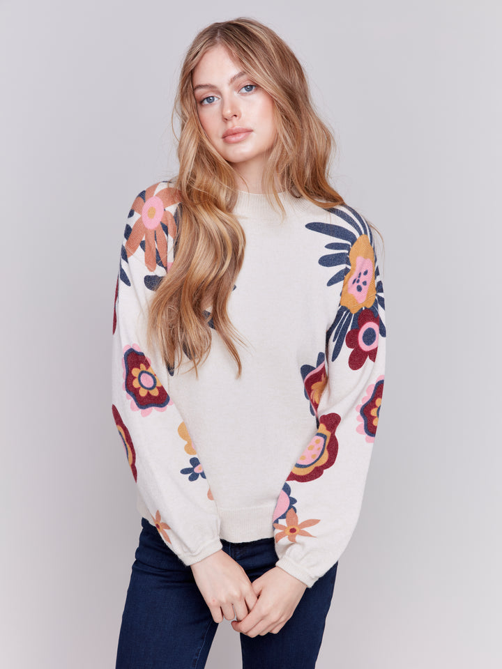 Funky Floral Printed Sweater