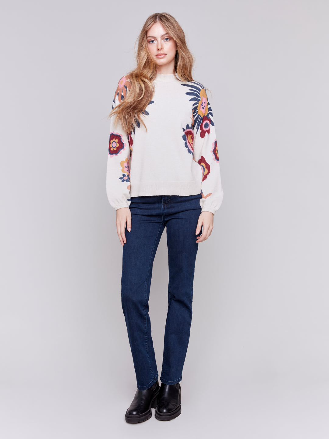 Funky Floral Printed Sweater