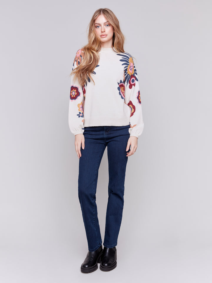 Funky Floral Printed Sweater