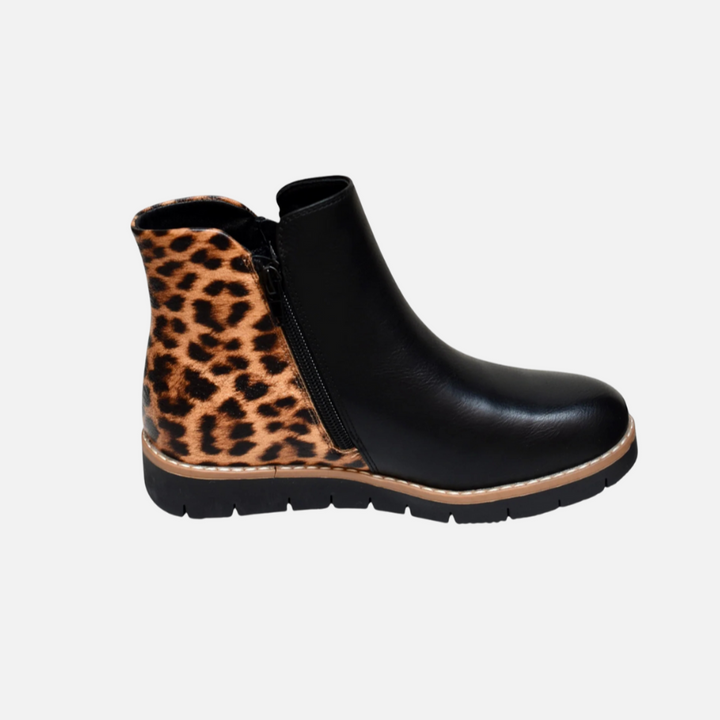 Gabby Leopard Side Zip Boot