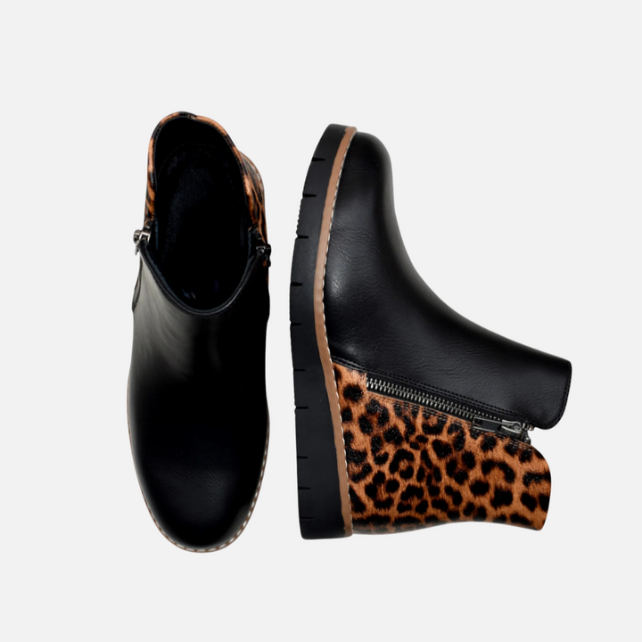 Gabby Leopard Side Zip Boot