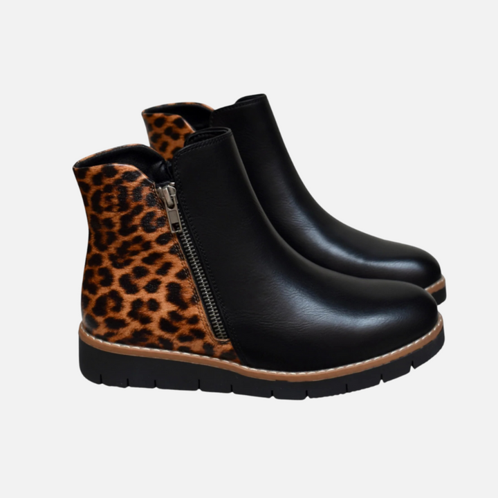 Gabby Leopard Side Zip Boot