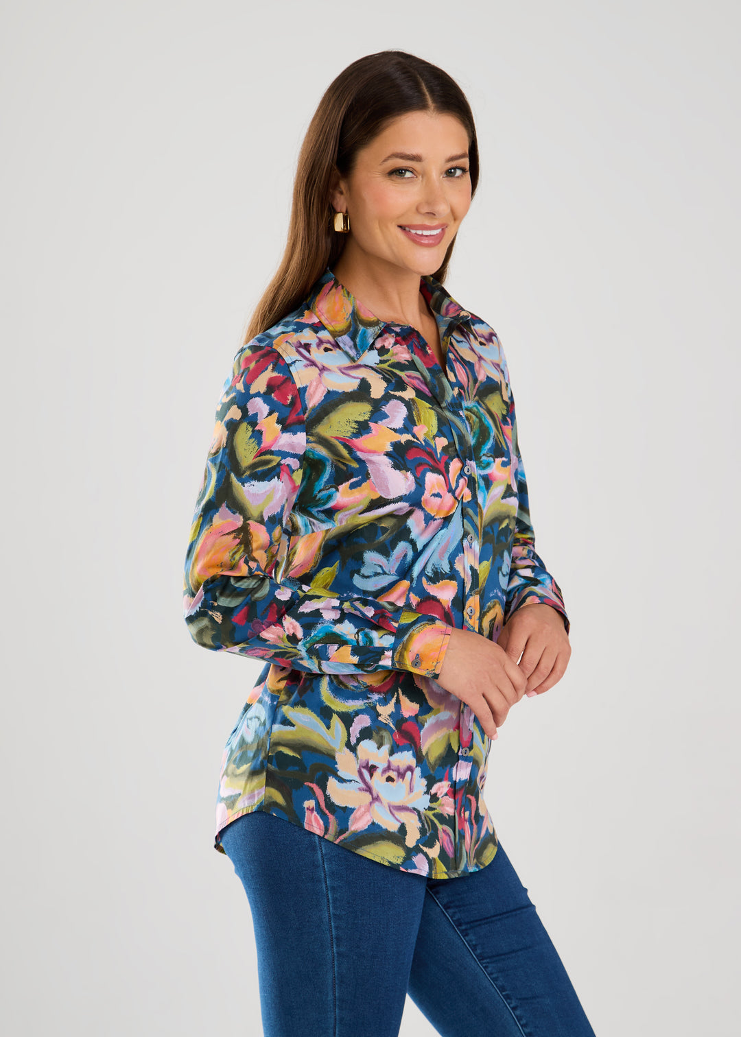 Garden Camouflage Print Long Sleeve Shirt