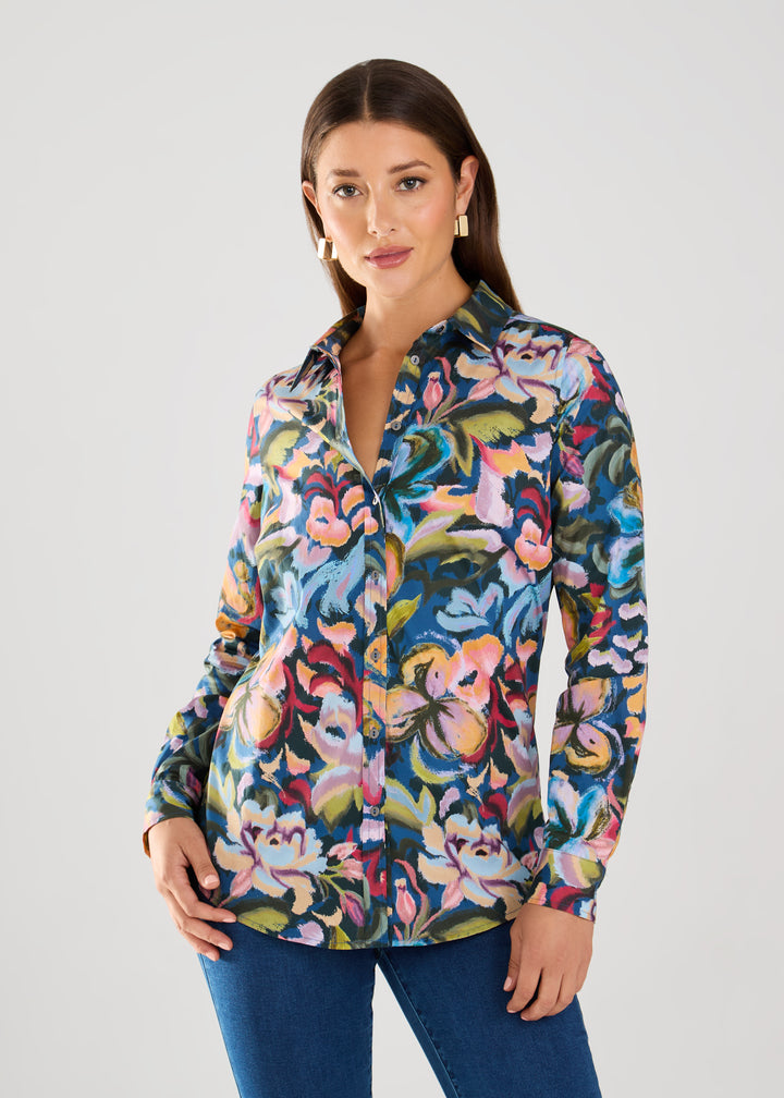 Garden Camouflage Print Long Sleeve Shirt