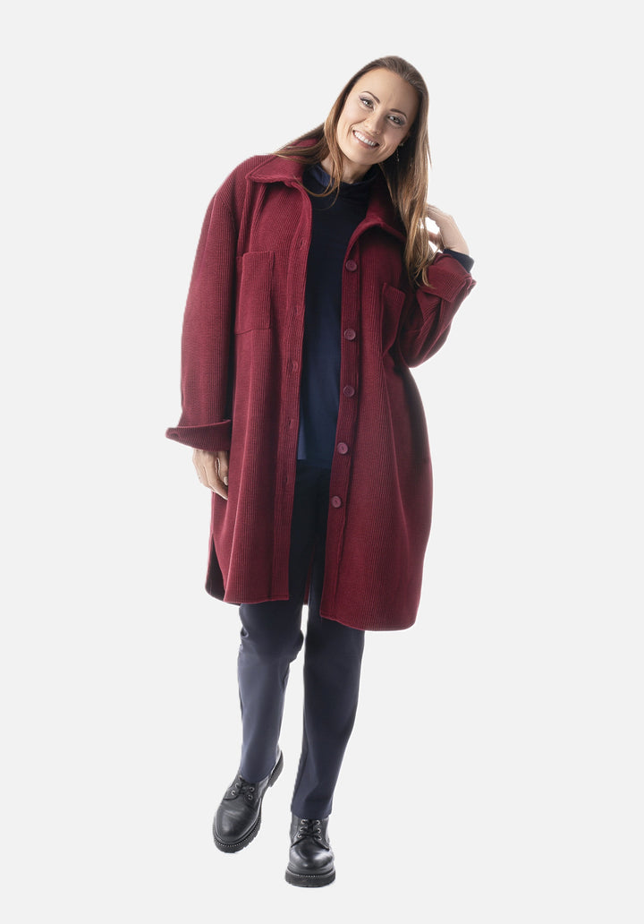 Garnet Corduroy Knit Shirt Jacket