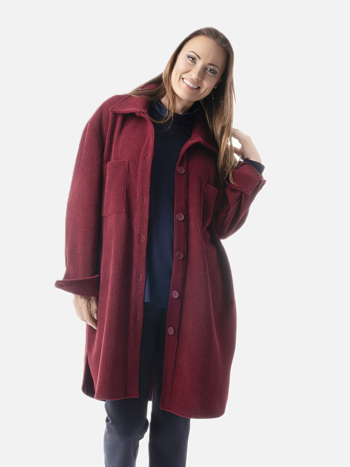 Garnet Corduroy Knit Shirt Jacket