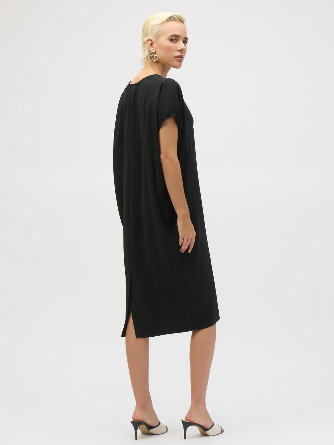 Gauze Short Sleeve Cocoon Dress