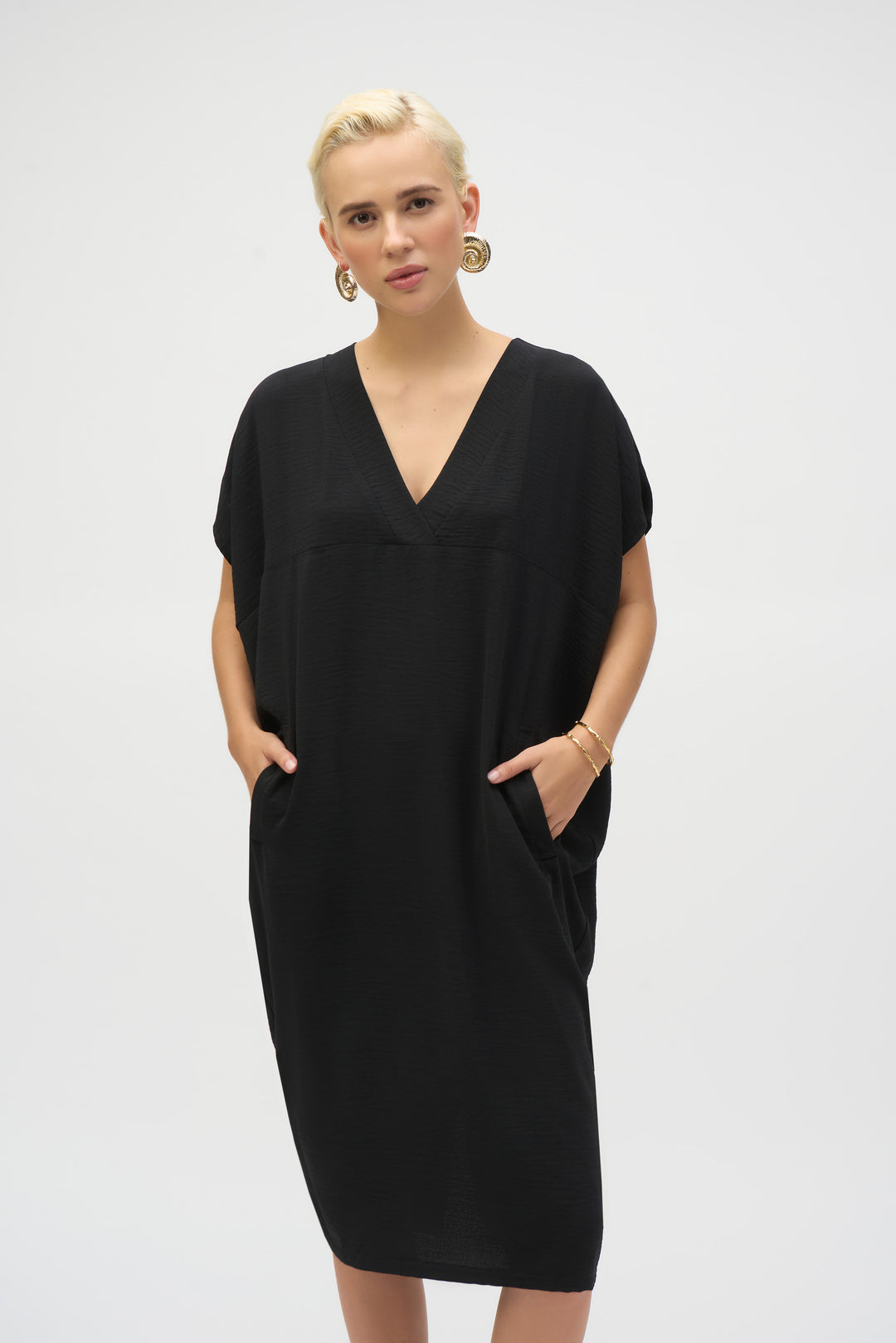 Gauze Short Sleeve Cocoon Dress