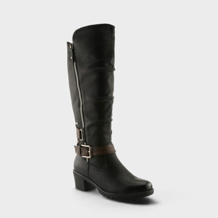 Gemisola Black Tall Boot With Buckle