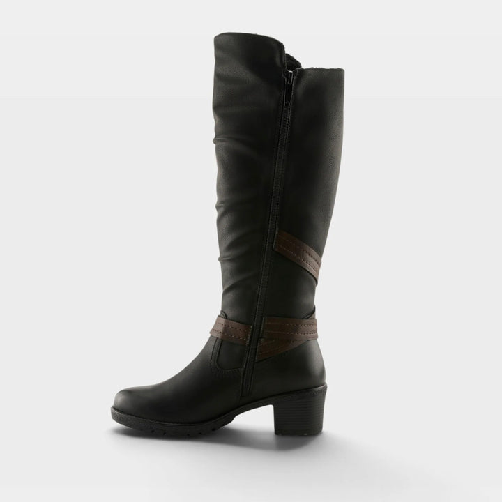 Gemisola Black Tall Boot With Buckle