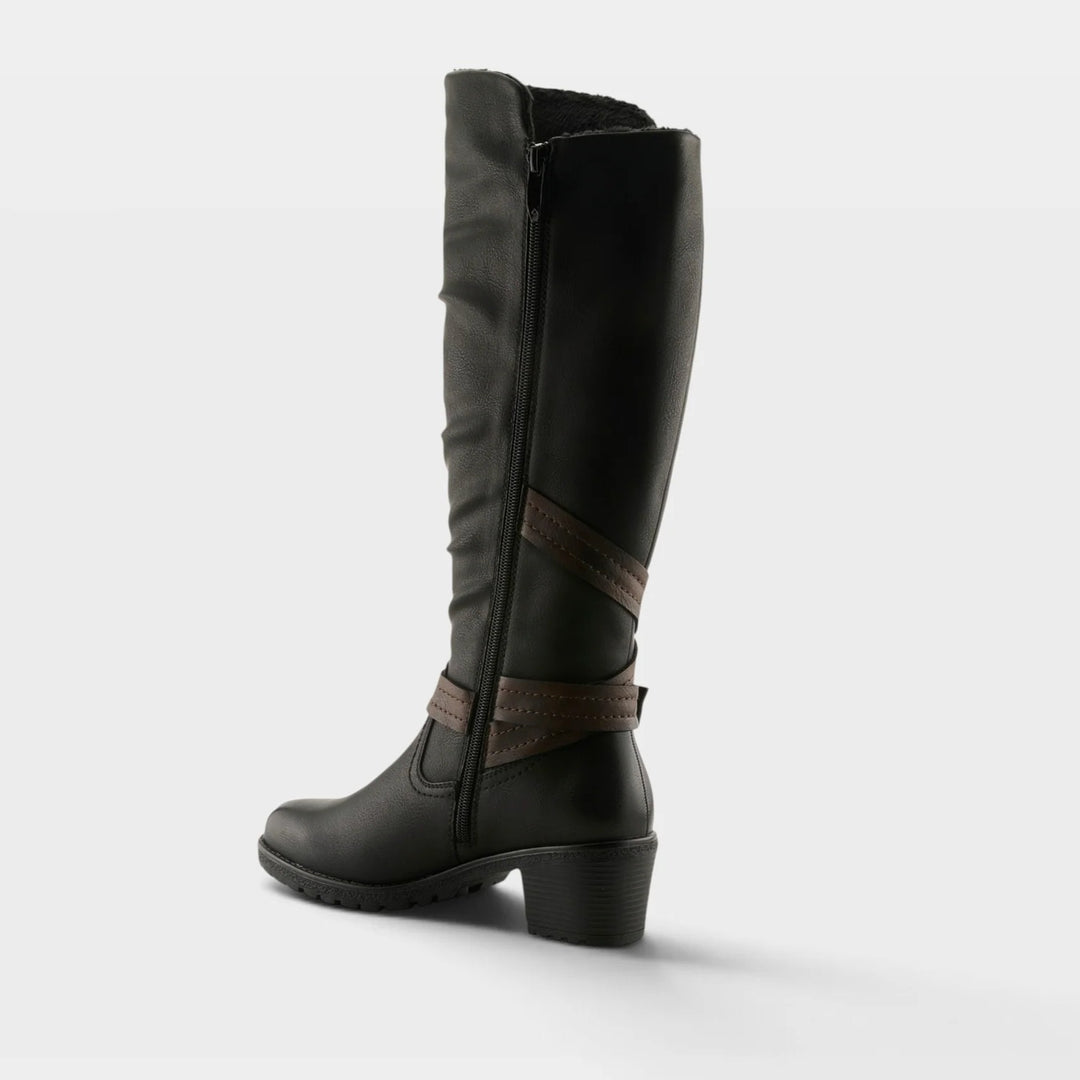 Gemisola Black Tall Boot With Buckle