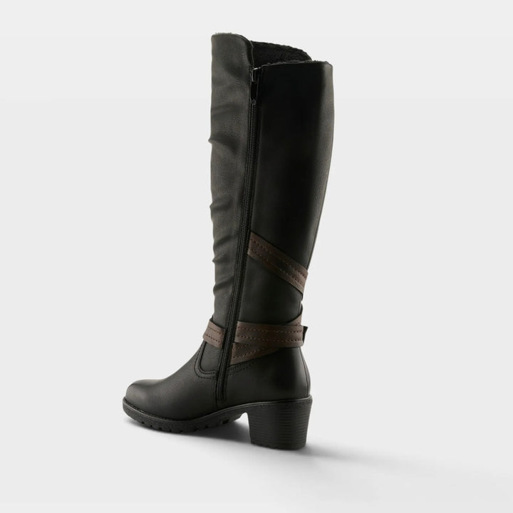 Gemisola Black Tall Boot With Buckle