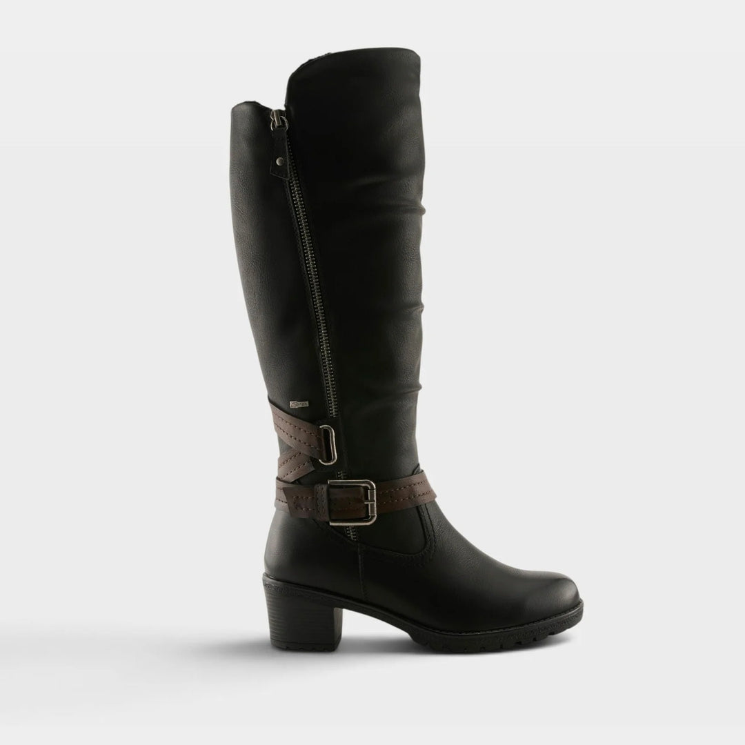 Gemisola Black Tall Boot With Buckle
