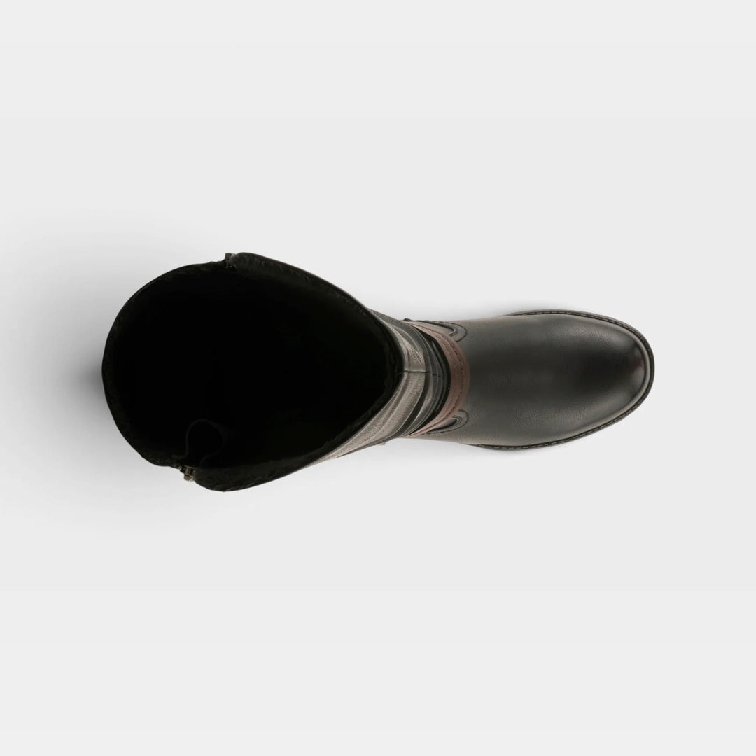 Gemisola Black Tall Boot With Buckle