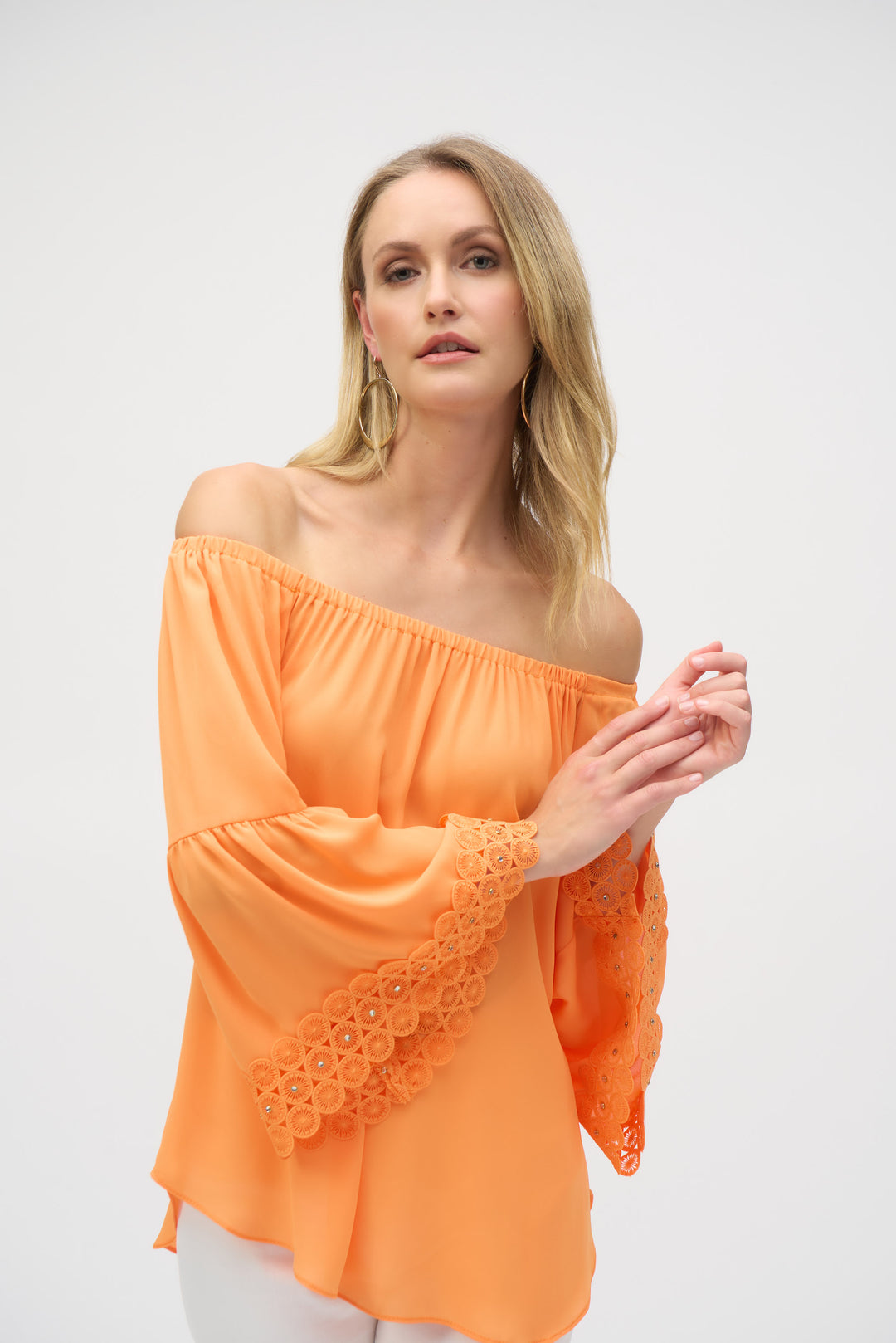 Georgette Off Shoulder Flared Top