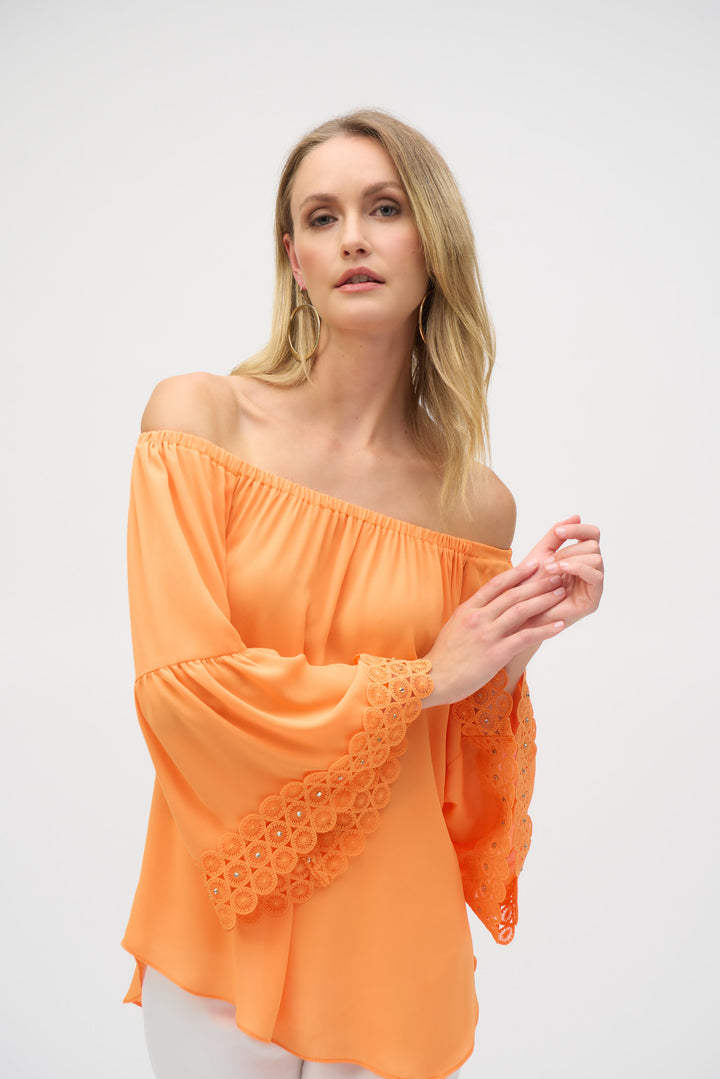 Georgette Off Shoulder Flared Top