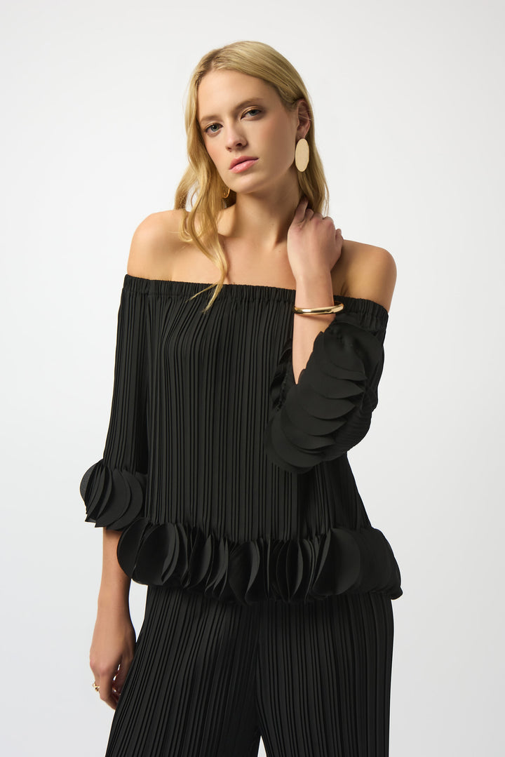 Georgette Off Shoulder Pleated Top