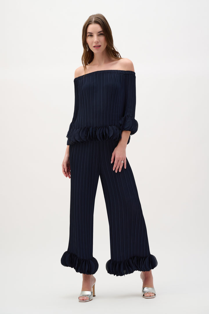 Georgette Off Shoulder Pleated Top