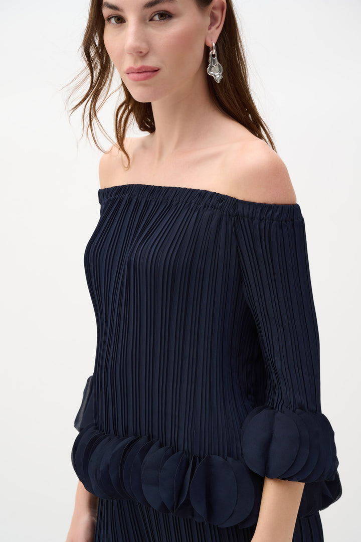 Georgette Off Shoulder Pleated Top