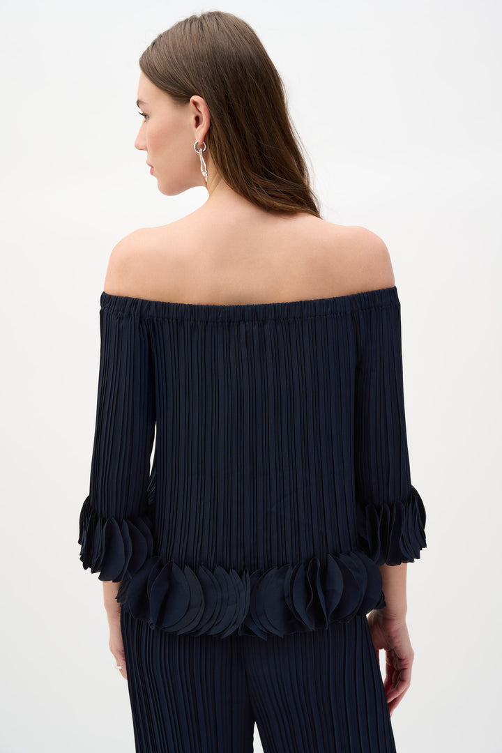 Georgette Off Shoulder Pleated Top