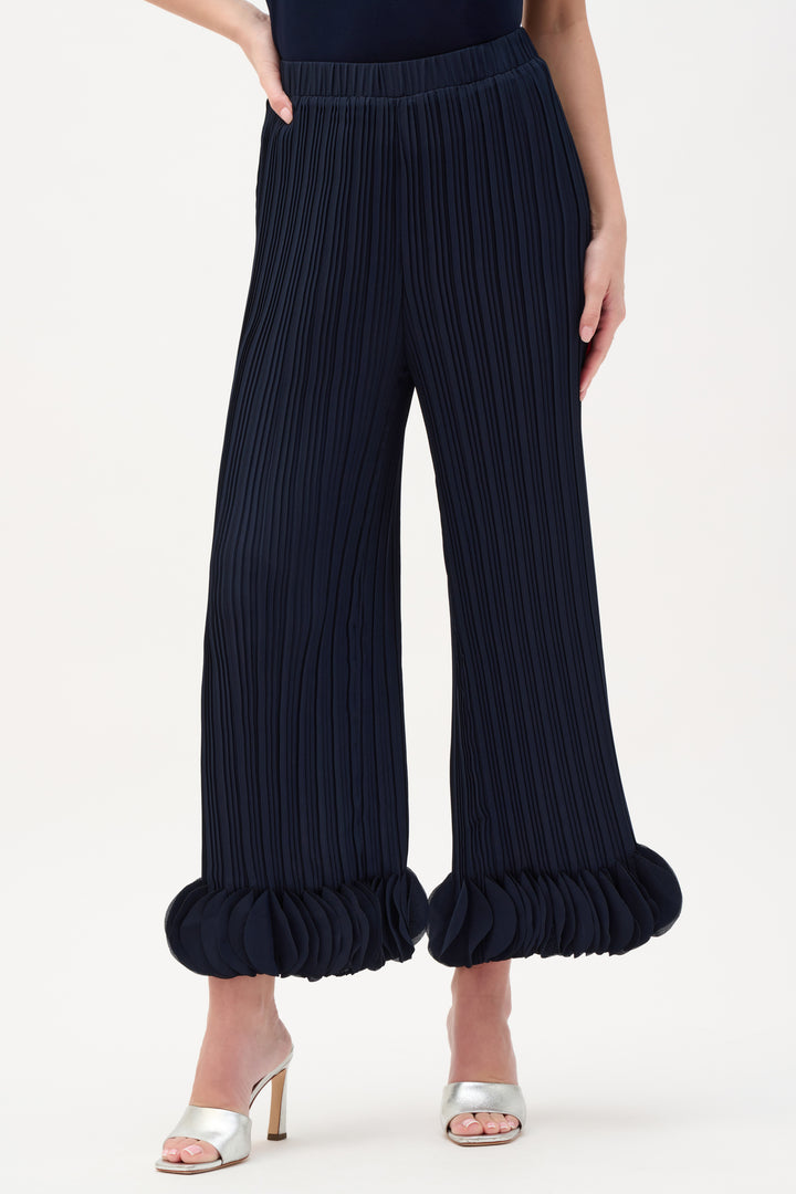 Georgette Wide Leg Pleated Pants