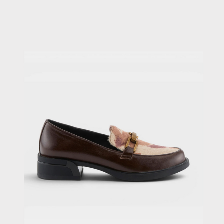 Gogetter Cow Print Brown Leather Shoe
