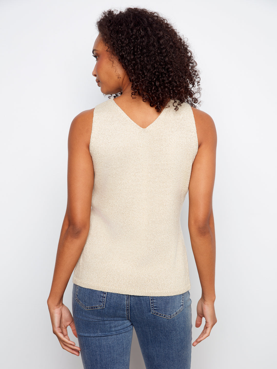 Gold Heart Detail Sleeveless Sweater