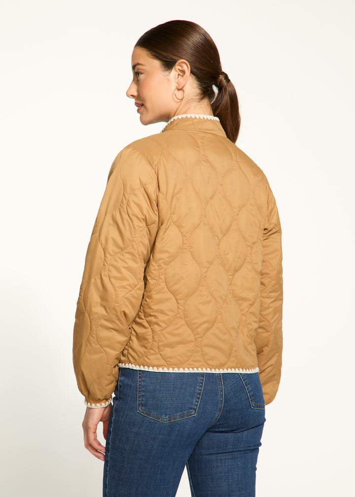 Gold and Black Reversible Quilted Puffer Jacket