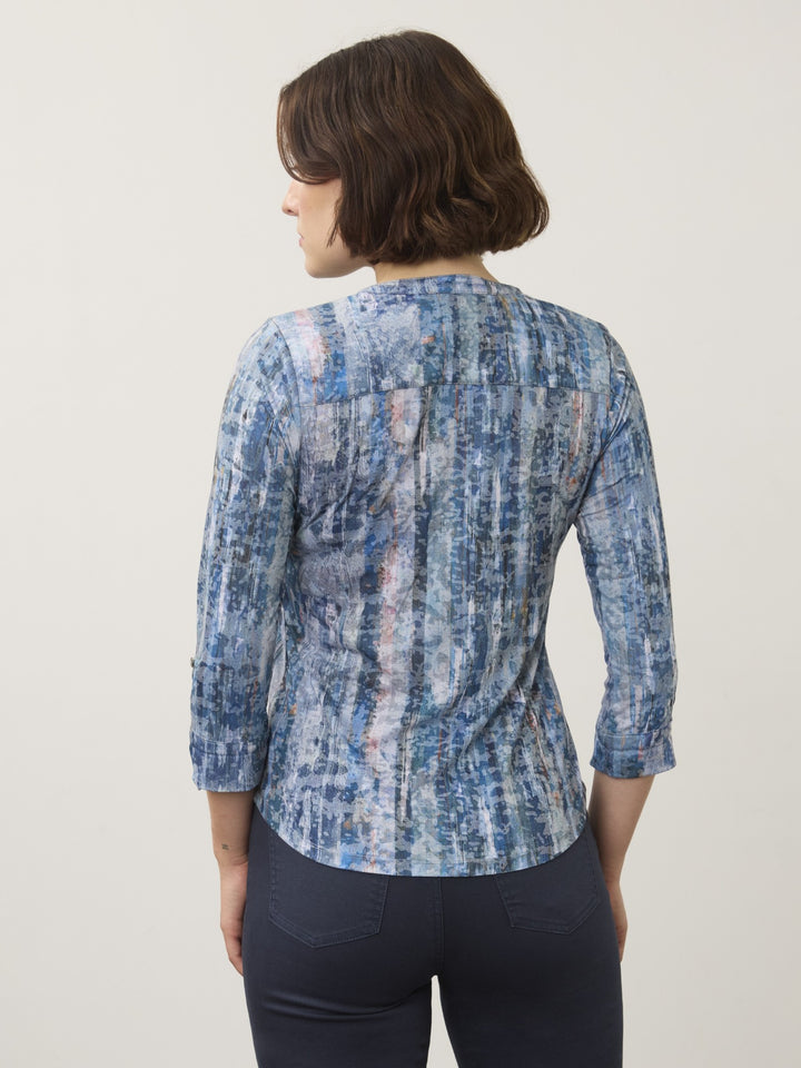 Gravity Indigo Print Henley Top