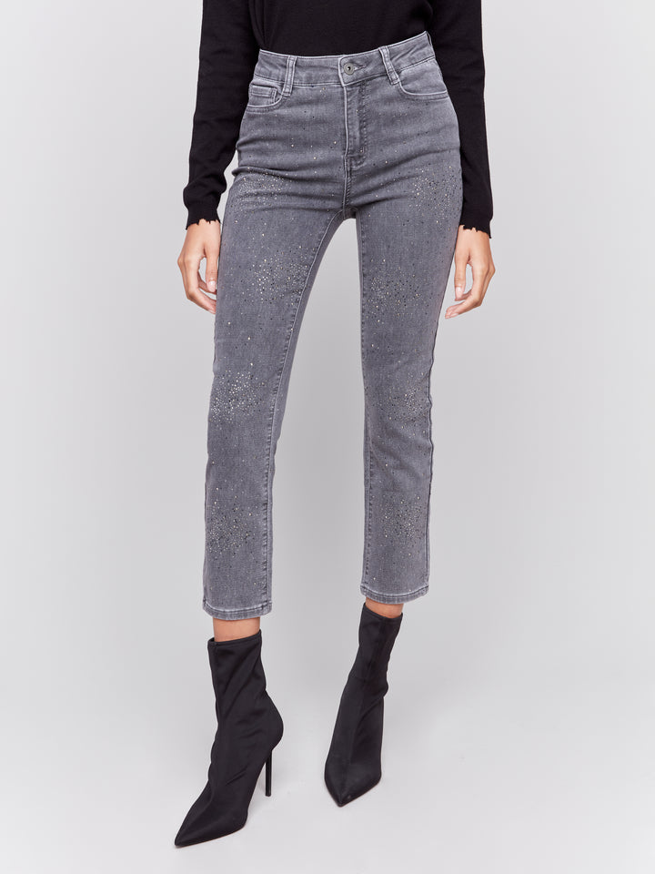 Grey All Over Studs Jean