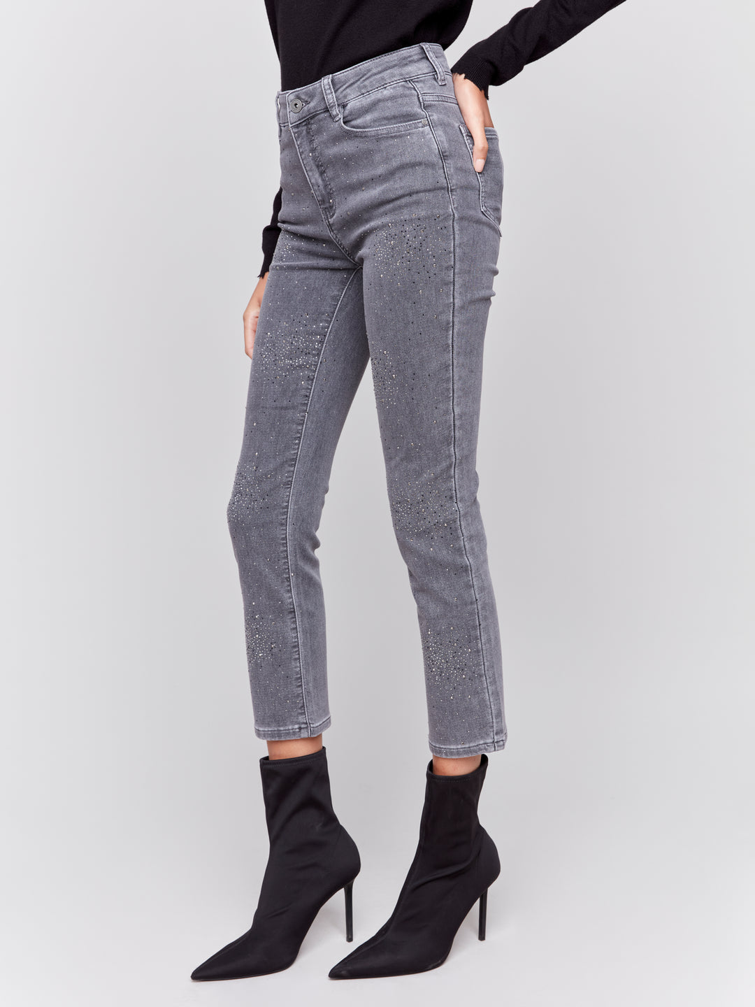 Grey All Over Studs Jean