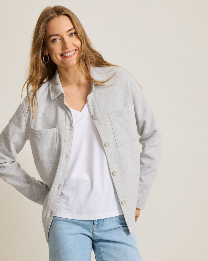 Grey Marina Del Mar Button Up Shirt Jacket