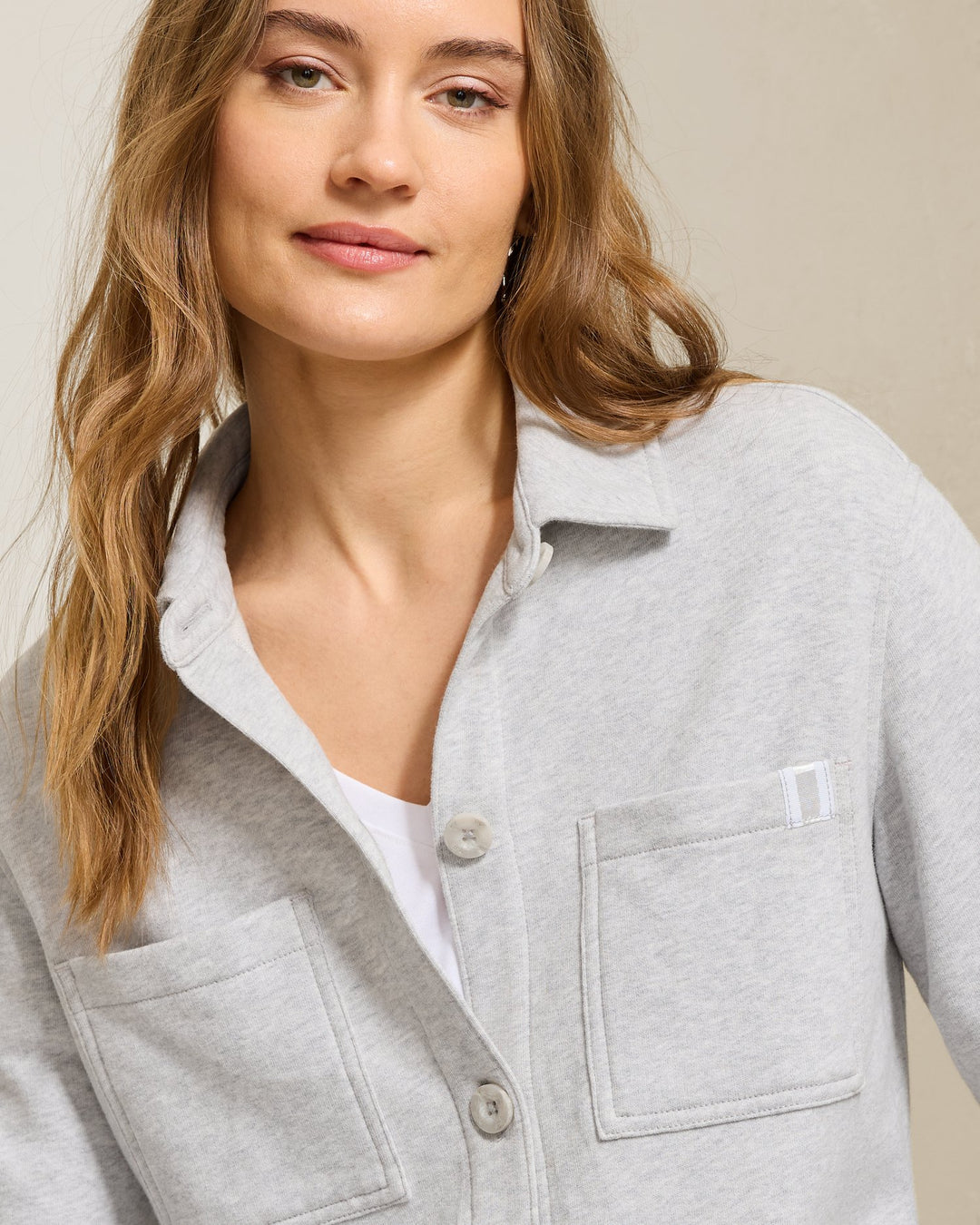 Grey Marina Del Mar Button Up Shirt Jacket
