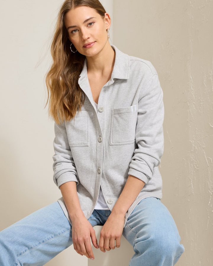 Grey Marina Del Mar Button Up Shirt Jacket