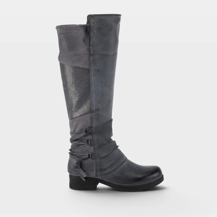 Grey Maxie Mixed Media Slouchy Tall Boot