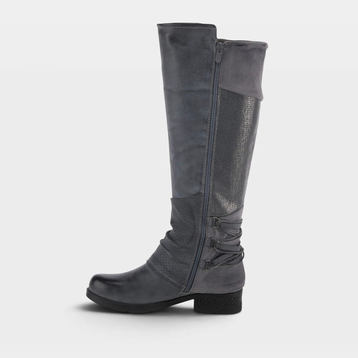 Grey Maxie Mixed Media Slouchy Tall Boot