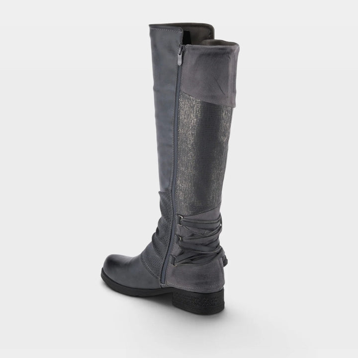 Grey Maxie Mixed Media Slouchy Tall Boot