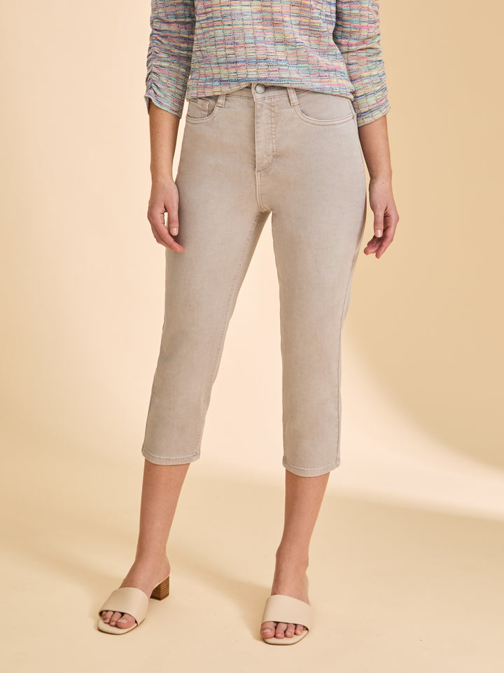 Grey Suzanne Euro Twill Capri