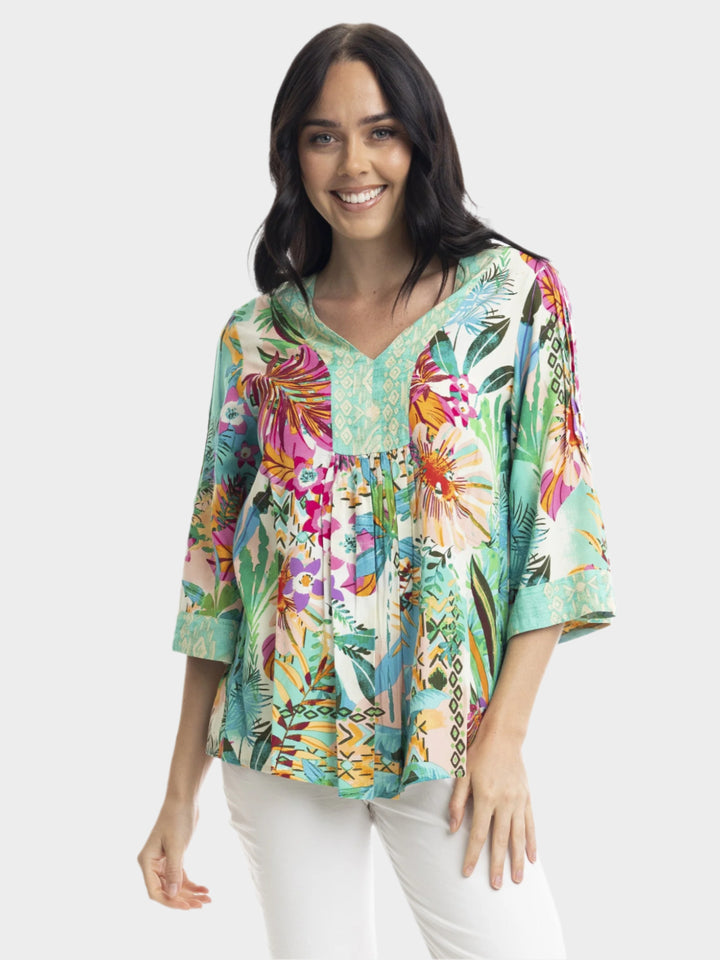 Hanalei V-Neck Placket Top