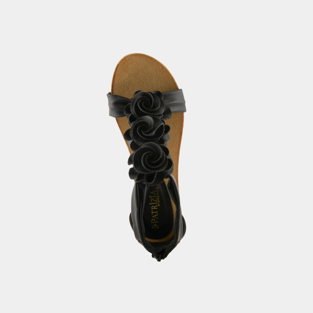 Harlequin Black Rosette Wedge Shoe