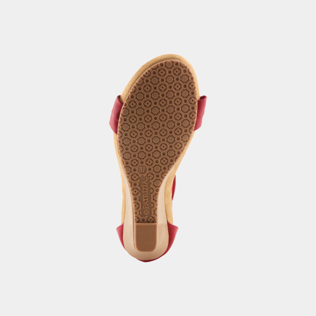 Harlequin Red Rosette Wedge Shoe