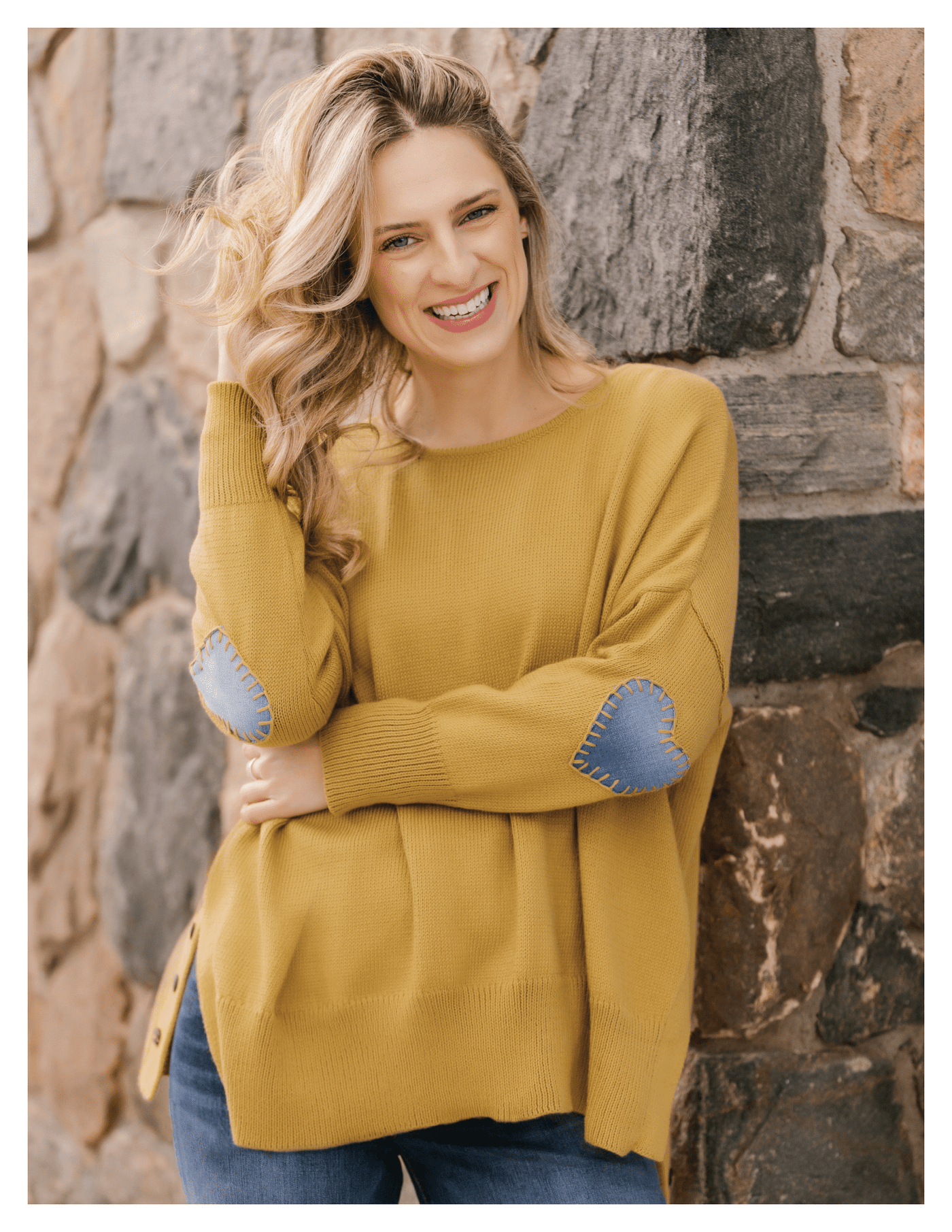 Heart Patch Clara Pullover Sweater