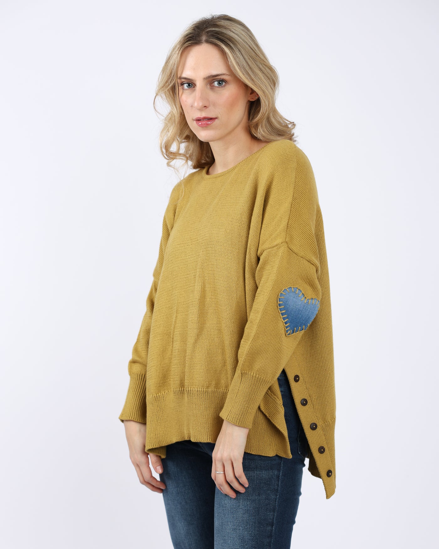 Heart Patch Clara Pullover Sweater