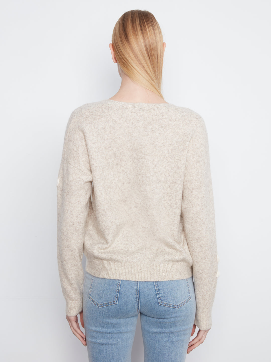 Heather Almond Floral Applique Sweater
