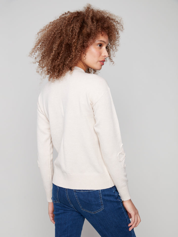 Heather Oat Soutache Detail Sweater