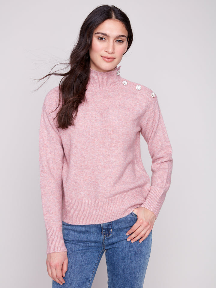Heather Primrose Fancy Button Sweater