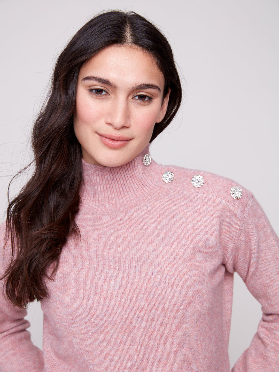 Heather Primrose Fancy Button Sweater
